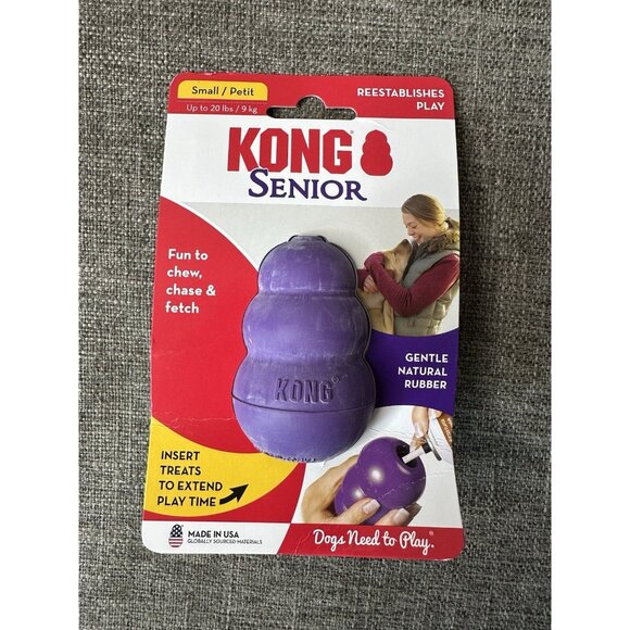 KONG Senior Small Dog Rubber Chew Toy Gentle Natural Rubber Reestablishes Play - Picture 1 of 2